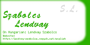 szabolcs lendvay business card